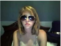 Webcam teen in black glasses