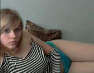 Chubby blonde posing on webcam
